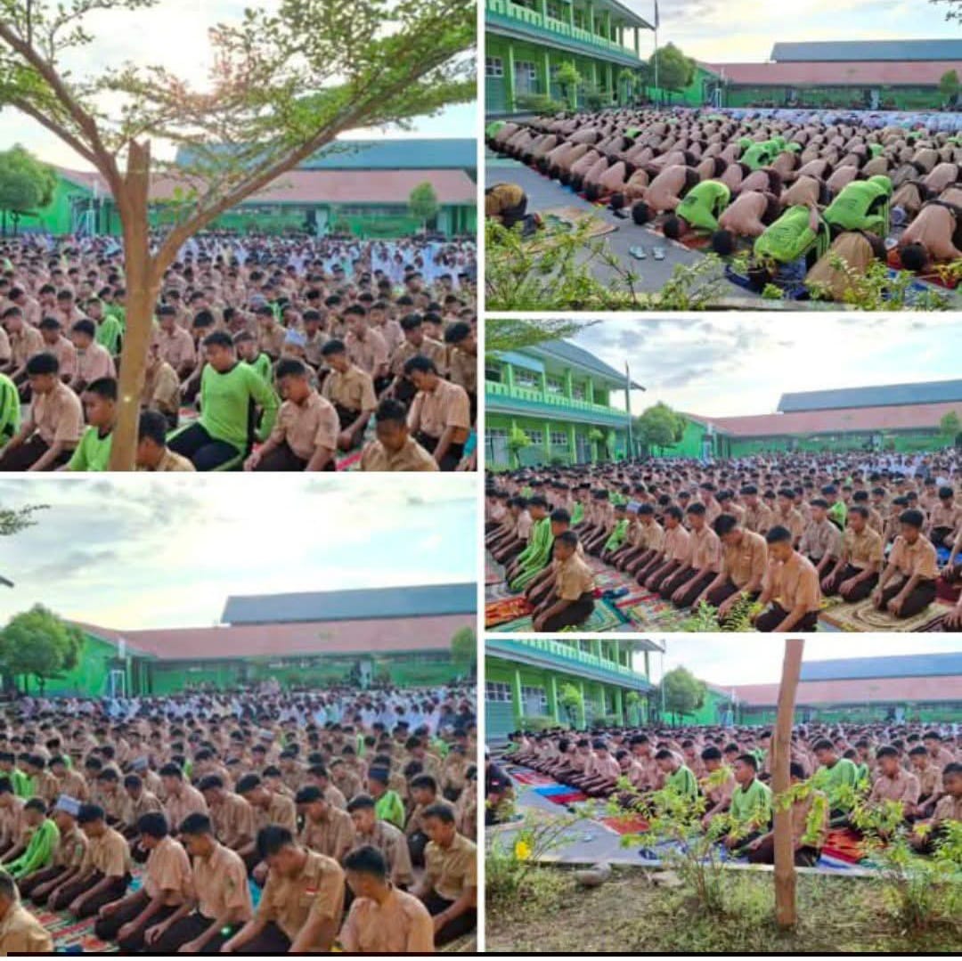 Sholat Dhuha Berjamaah Ribuan Siswa Penuhi Lapangan Madrasah